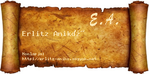 Erlitz Anikó névjegykártya